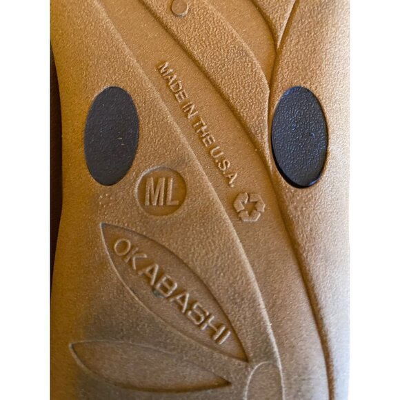 Okabashi Black Flip Flop Sandals Size M/L 8 - Picture 5 of 6